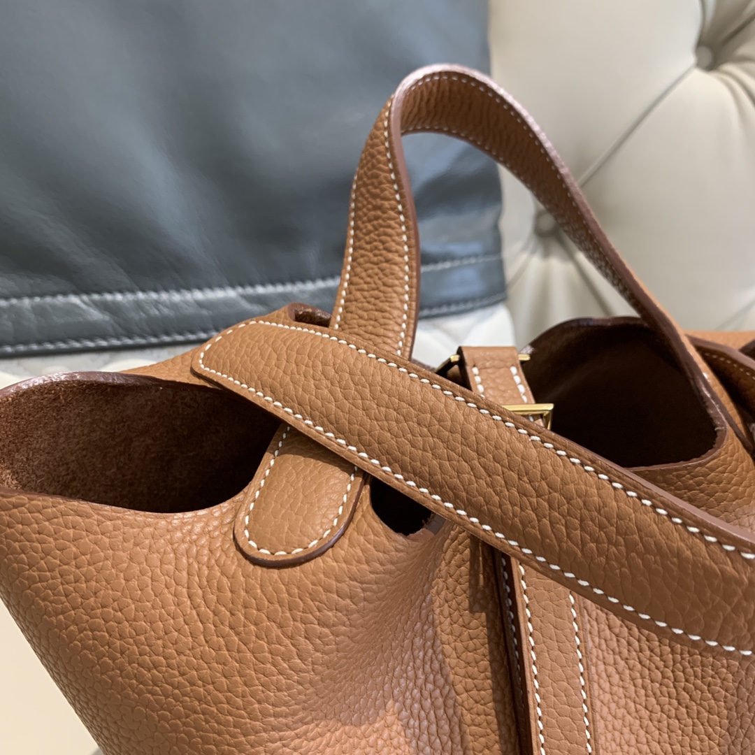 에르메스 피코탄18 골드브라운 금장 끌레망스 가죽